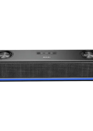 Axis Bar R3010 portable bluetooth speaker in black on a wooden table