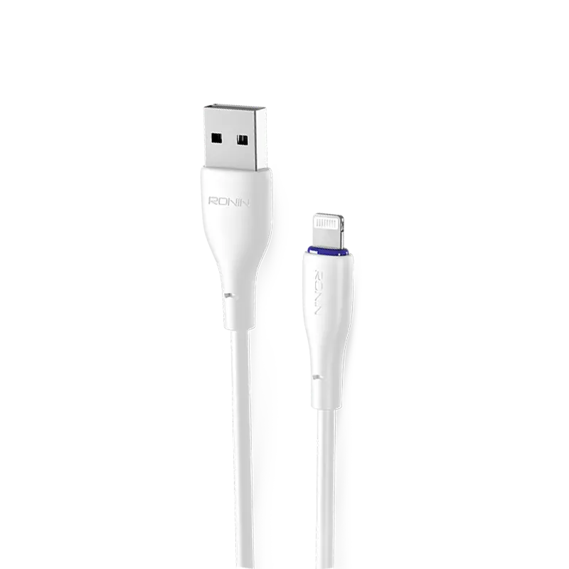 R-340 iPhone Cable showing the durable nylon weave design and lightning pin