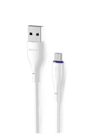 R-340 Micro USB Cable showing the durable outer flexible wire material and micro connector pin